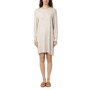 Mod Ref Relaxed Fit Soft Knit Scoop Neck Drop Shoulder Long Sleeve Dress